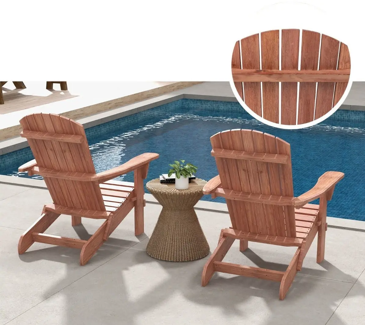 Set fotolii de gradina Costway NP11799YW-2 (Brown) - 4