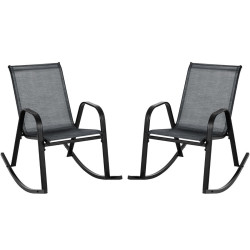 Set fotolii balansoare de gradina Costway NP11080BK-2 (Black) Thumb
