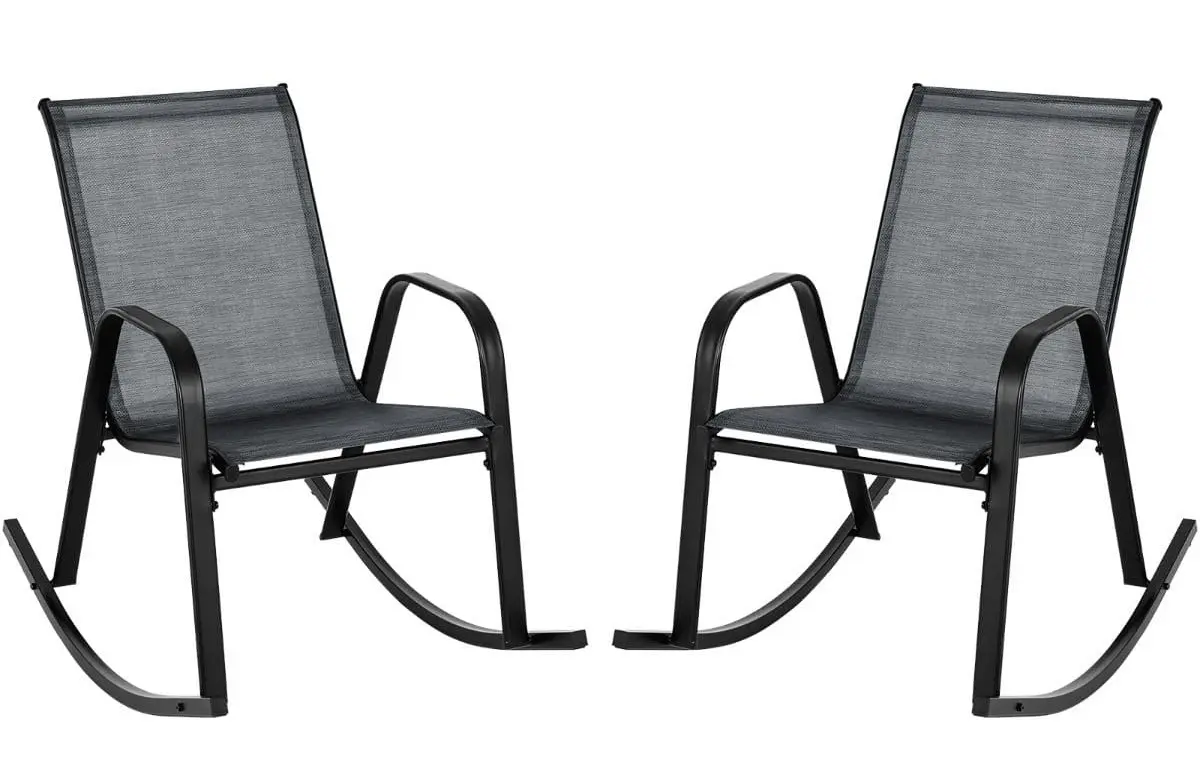 Set fotolii balansoare de gradina Costway NP11080BK-2 (Black) - 2