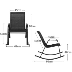 Set fotolii balansoare de gradina Costway NP11080BK-2 (Black) Thumb
