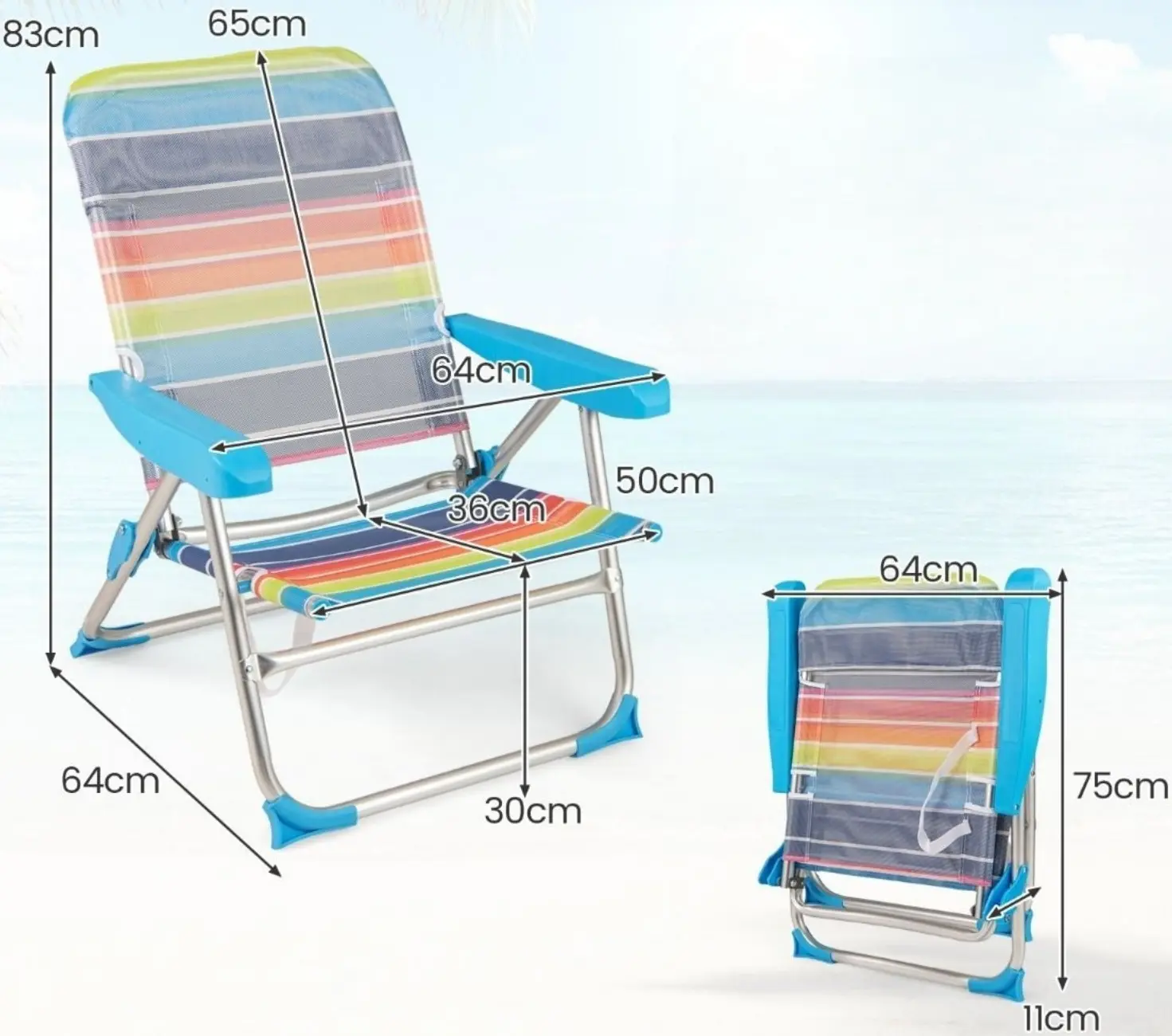 Комплект складных кресел Costway NP12551CS-2 (Multicolor) - 3