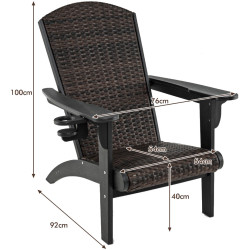 Fotoliu Costway Adirondack NP11918BK (Black) Thumb