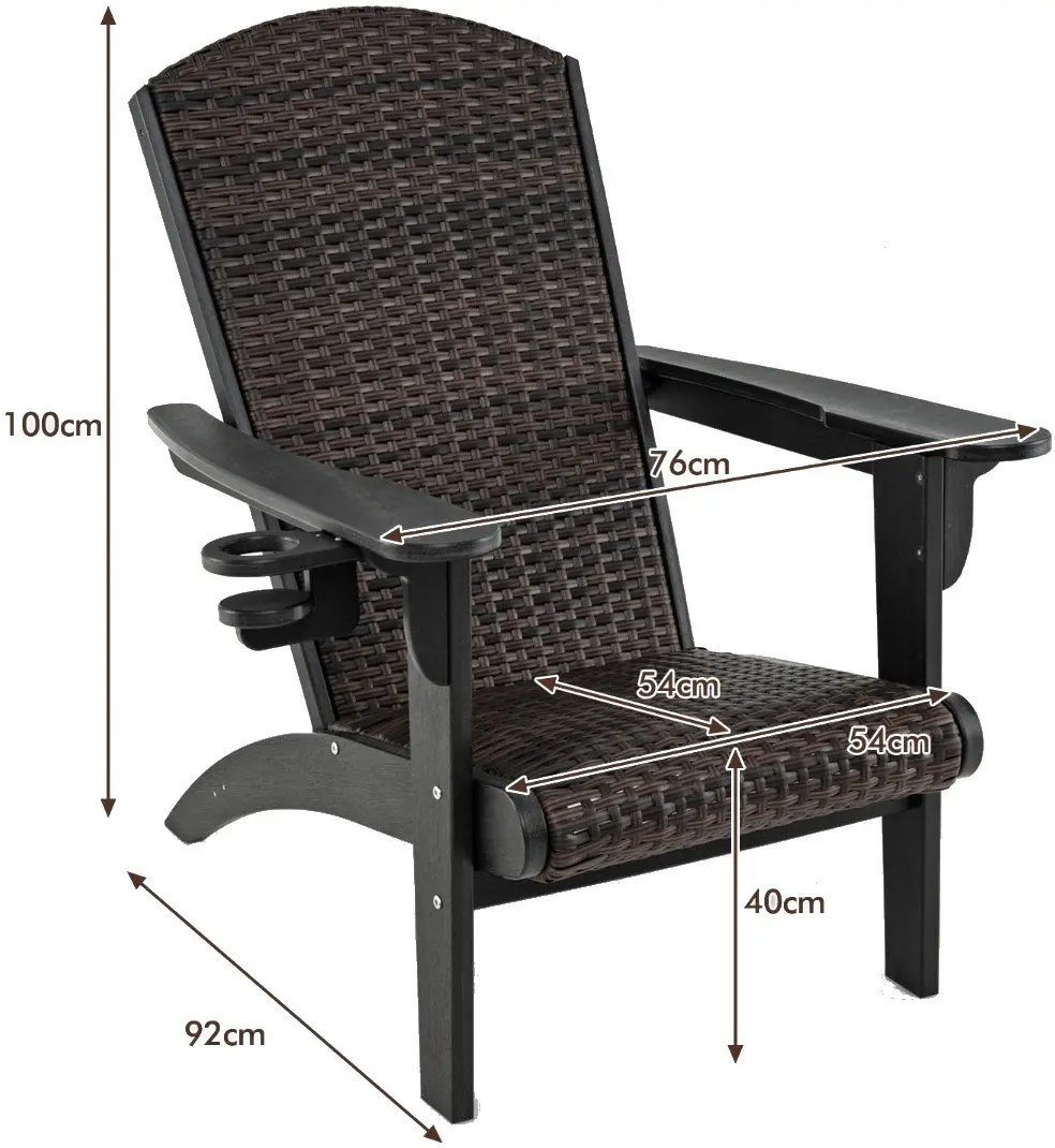 Fotoliu Costway Adirondack NP11918BK (Black) - 3