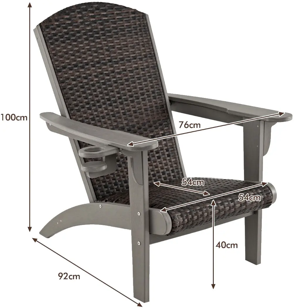 Кресло Costway Adirondack NP11918GR (Grey) - 3