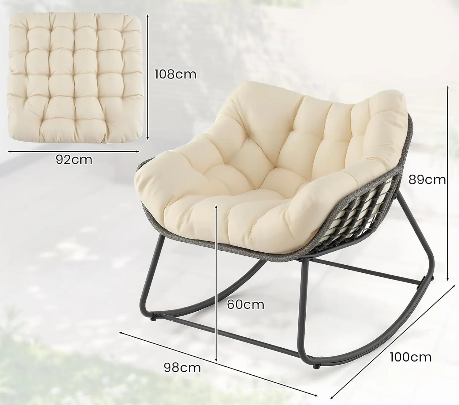 Кресло Costway NP11980MS (Beige) - 3