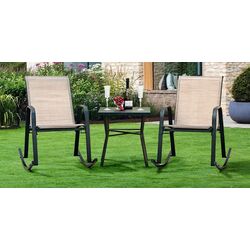 Set fotoliu-balansoar Costway NP11080CF-2 (Brown/Black)