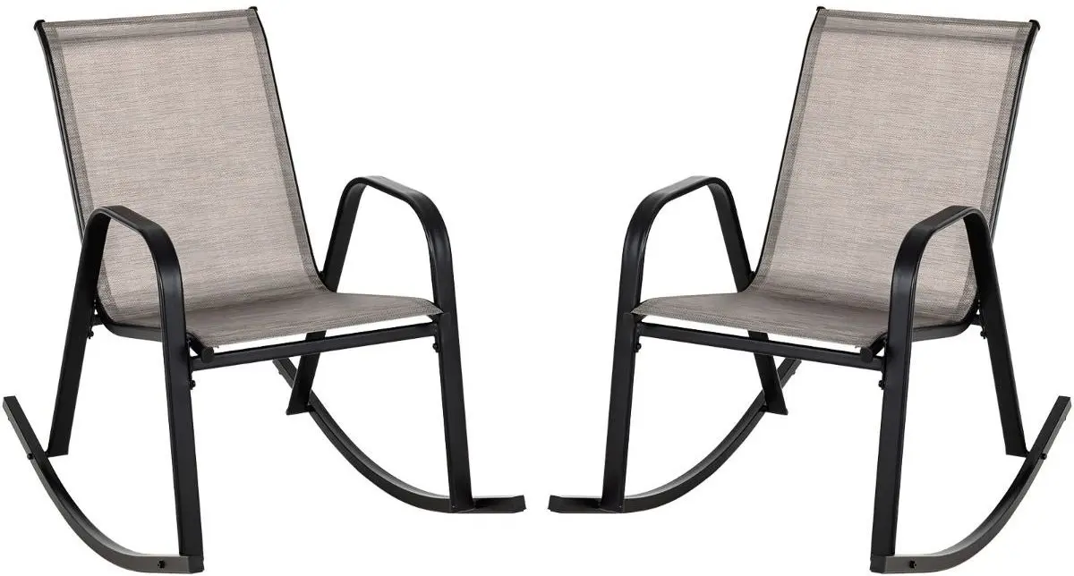 Set fotoliu-balansoar Costway NP11080CF-2 (Brown/Black) - 2