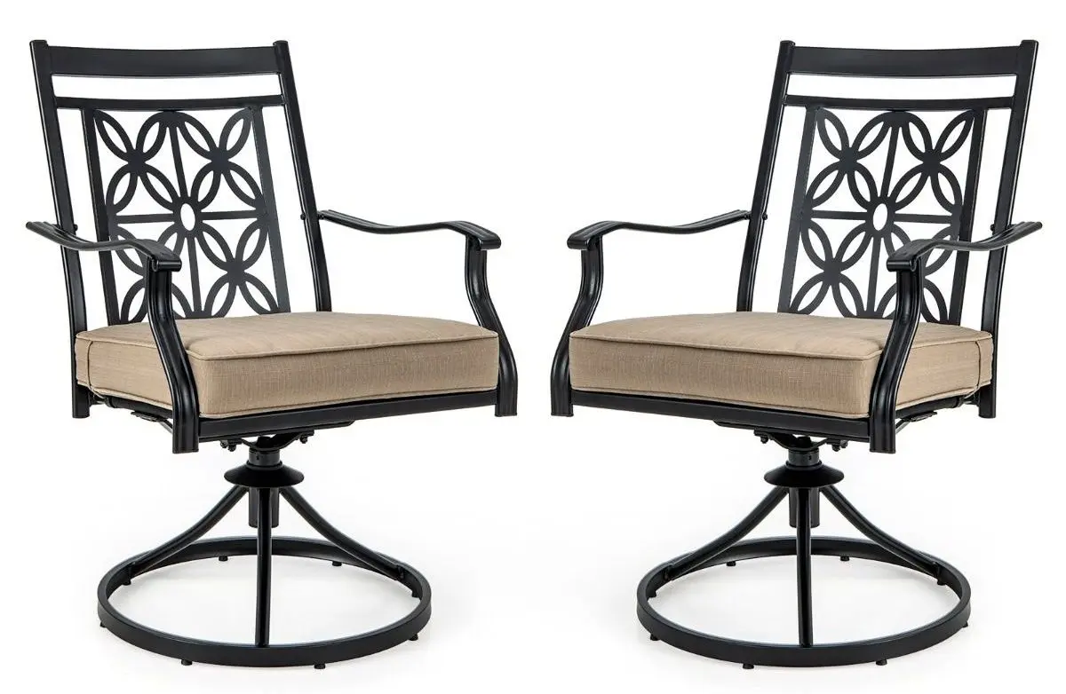 Set fotolii de gradina Costway NP11335CF-2 (Black/Brown)