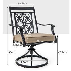 Set fotolii de gradina Costway NP11335CF-2 (Black/Brown) Thumb