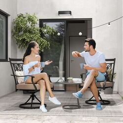 Set fotolii de gradina Costway NP11335CF-2 (Black/Brown) Thumb