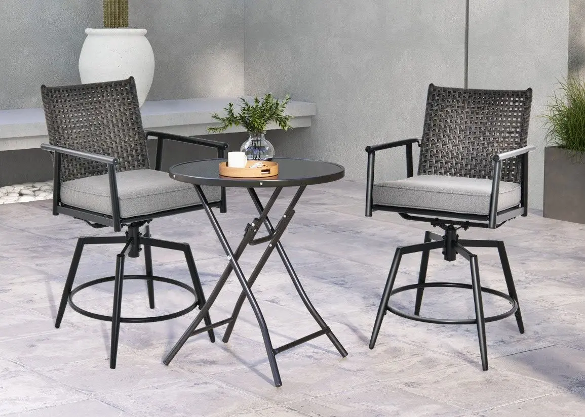 Set fotolii de gradina Costway NP11336DK-2 (Black)