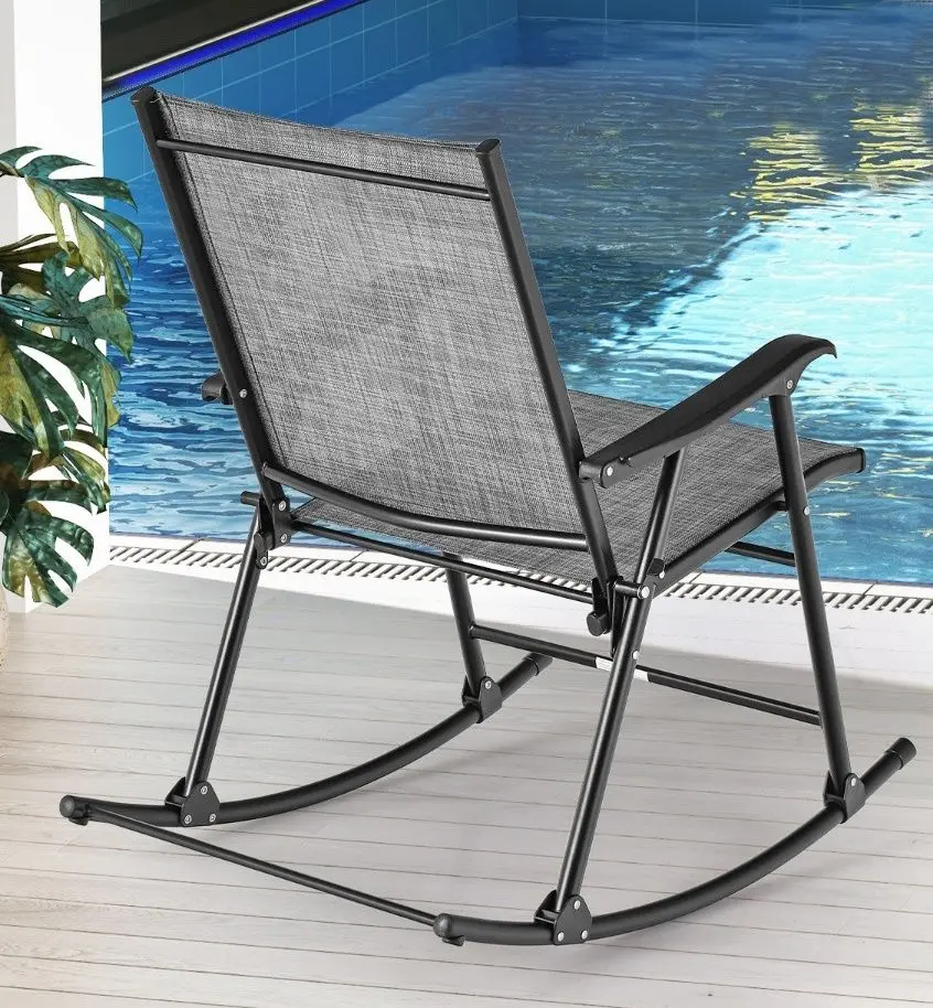 Set fotolii balansoare de gradina Costway NP11218CF-2 (Grey)