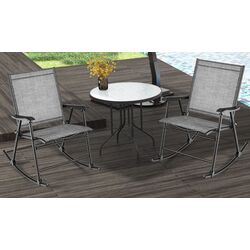 Set fotolii balansoare de gradina Costway NP11218CF-2 (Grey)