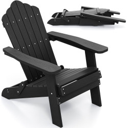 Fotoliu de gradina Costway Adirondack NP12112BK (Black) Thumb
