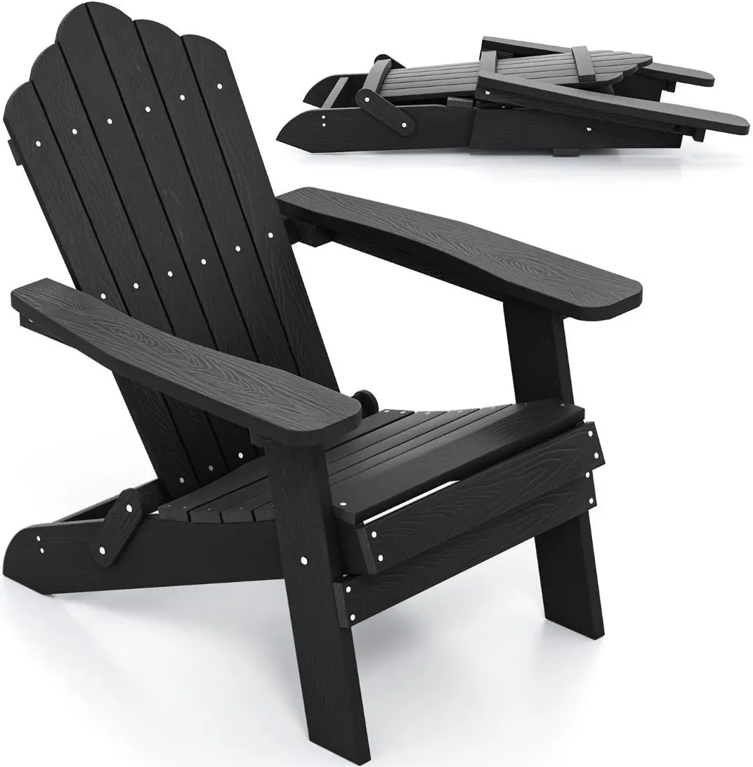 Fotoliu de gradina Costway Adirondack NP12112BK (Black) - 2
