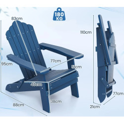 Садовое кресло Costway Adirondack NP12112NY (Navy) Thumb