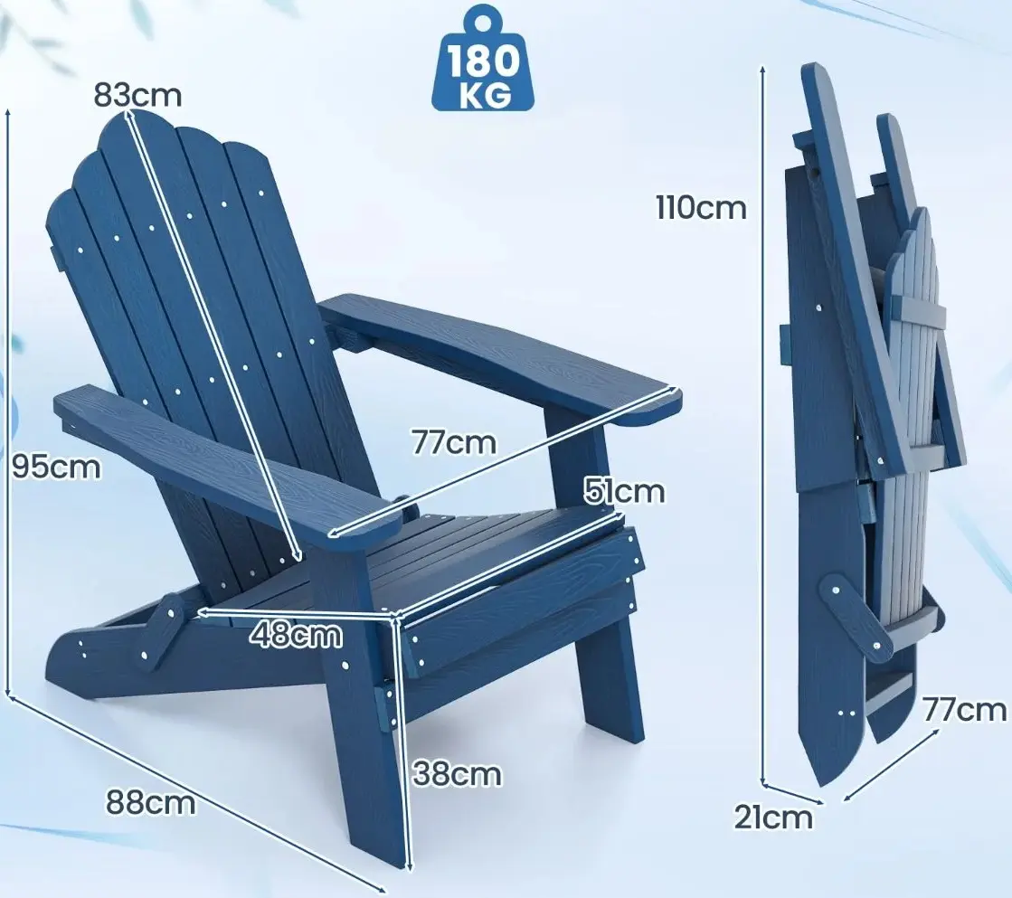 Садовое кресло Costway Adirondack NP12112NY (Navy) - 3