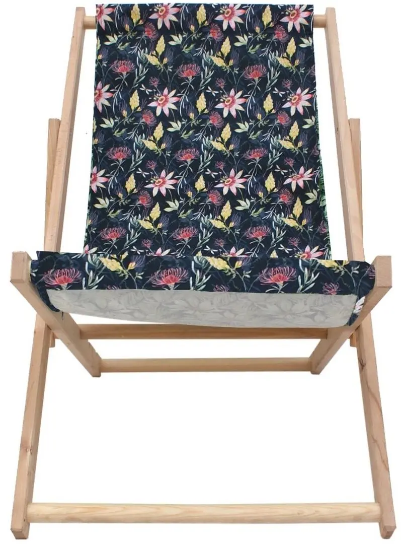 Кресло складное Enero Camp Classic (Wood/Dark Flowers) - 2