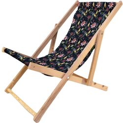 Кресло складное Enero Camp Classic (Wood/Dark Flowers)