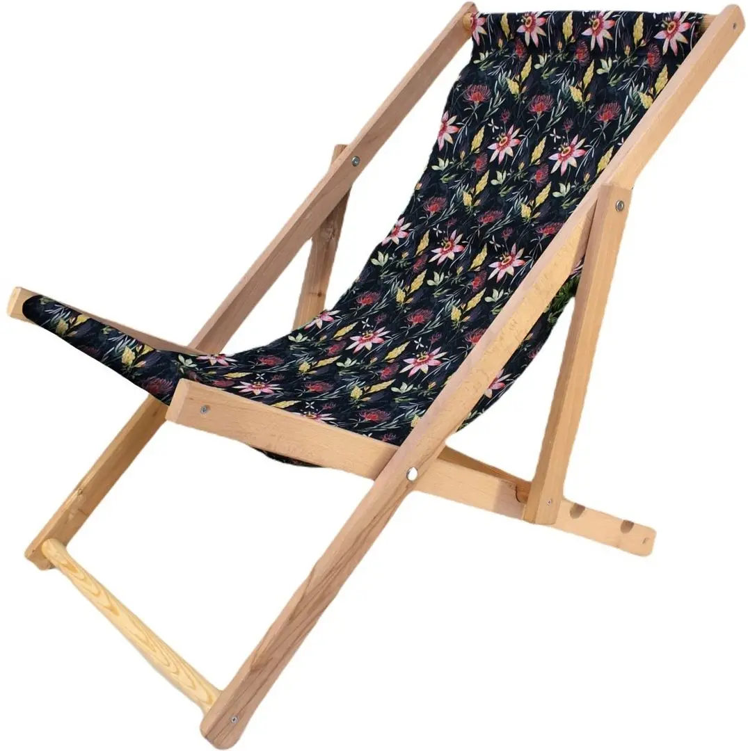Кресло складное Enero Camp Classic (Wood/Dark Flowers)
