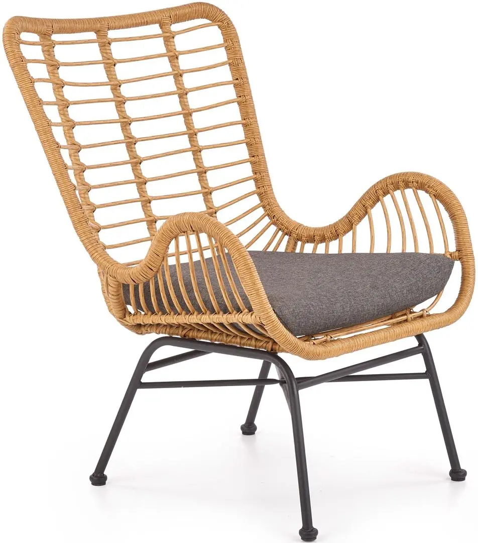 Fotoliu Halmar Ikaro (Natural/Gray)