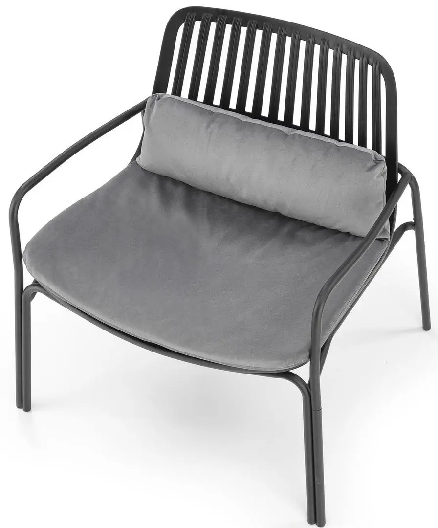 Fotoliu Halmar Melby (Black/Gray) - 3