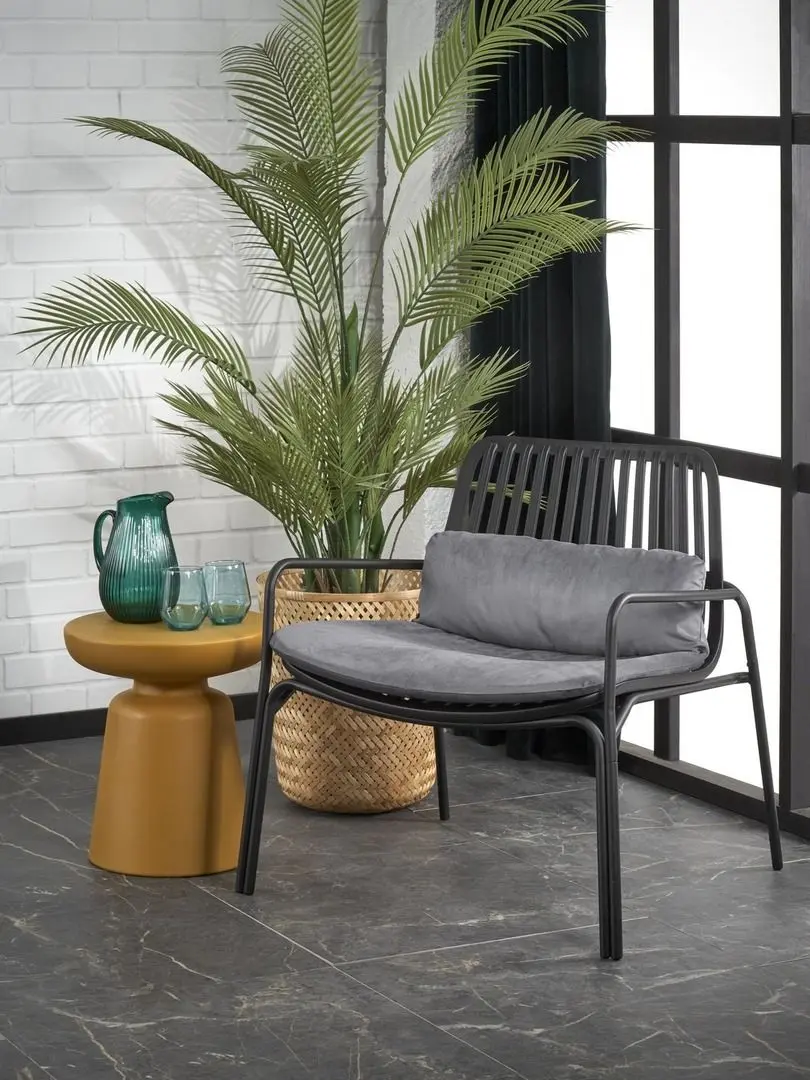 Fotoliu Halmar Melby (Black/Gray)