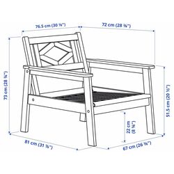 Fotoliu Ikea Bondholmen (Alb-Bej) Thumb