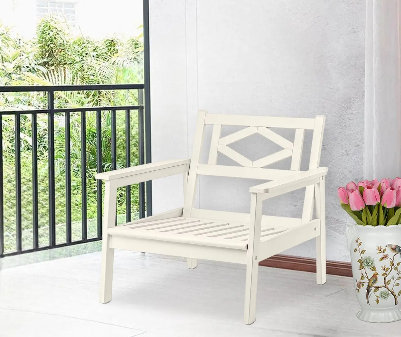 Fotoliu Ikea Bondholmen (Alb-Bej)