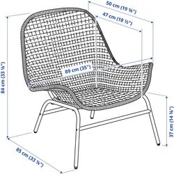 Fotoliu Ikea Fryksas/Risane cu puf/ratan (Natural/Alb) Thumb