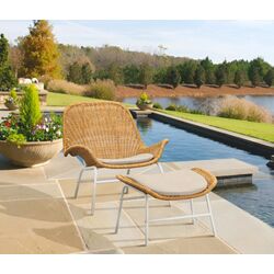 Fotoliu Ikea Fryksas/Risane cu puf/ratan (Natural/Alb)