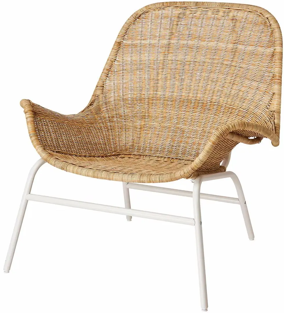 Fotoliu Ikea Fryksas ratan (Natural/Alb)