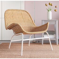 Fotoliu Ikea Fryksas ratan (Natural/Alb)