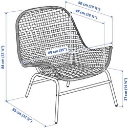 Fotoliu Ikea Fryksas ratan (Natural/Alb) Thumb