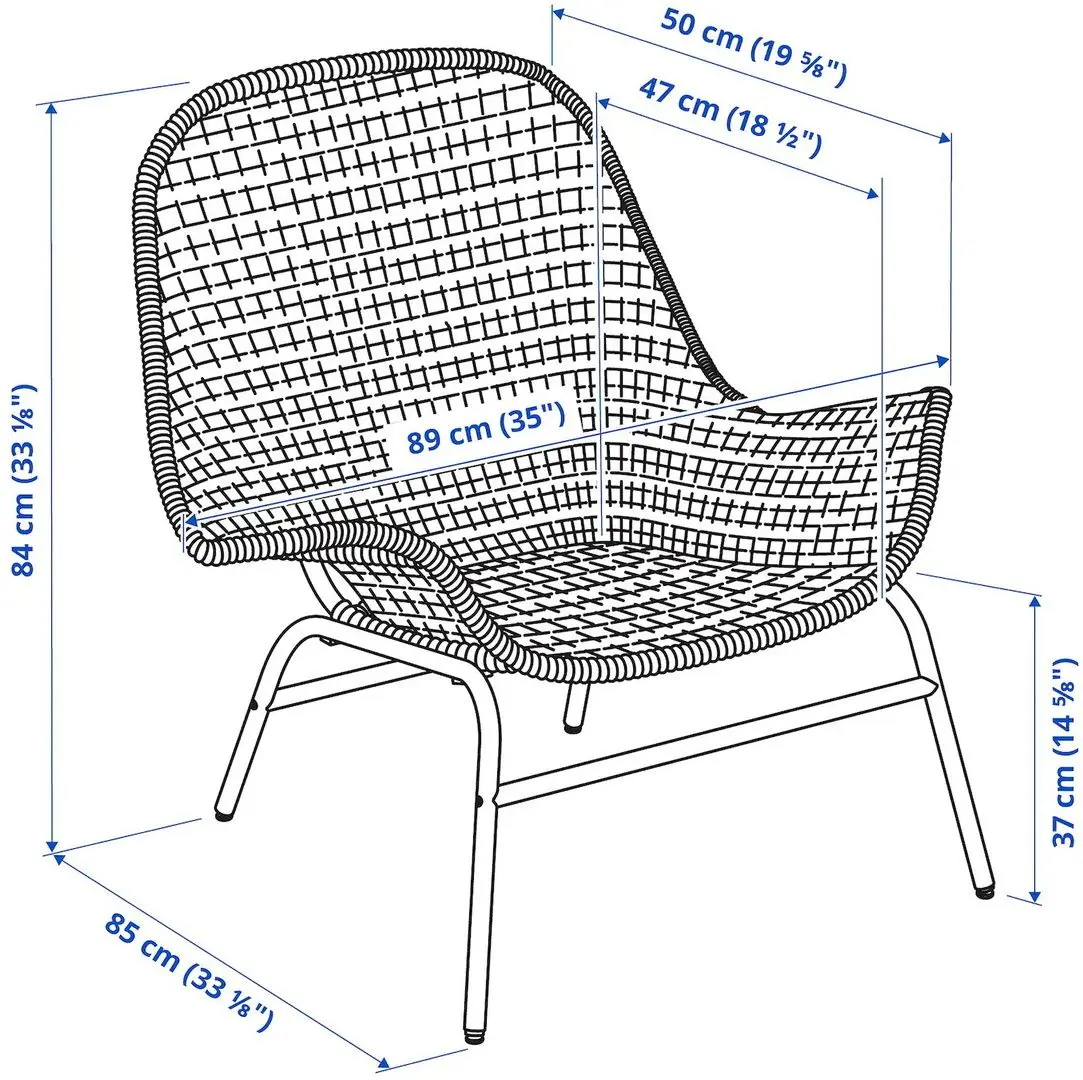 Fotoliu Ikea Fryksas ratan (Natural/Alb)
