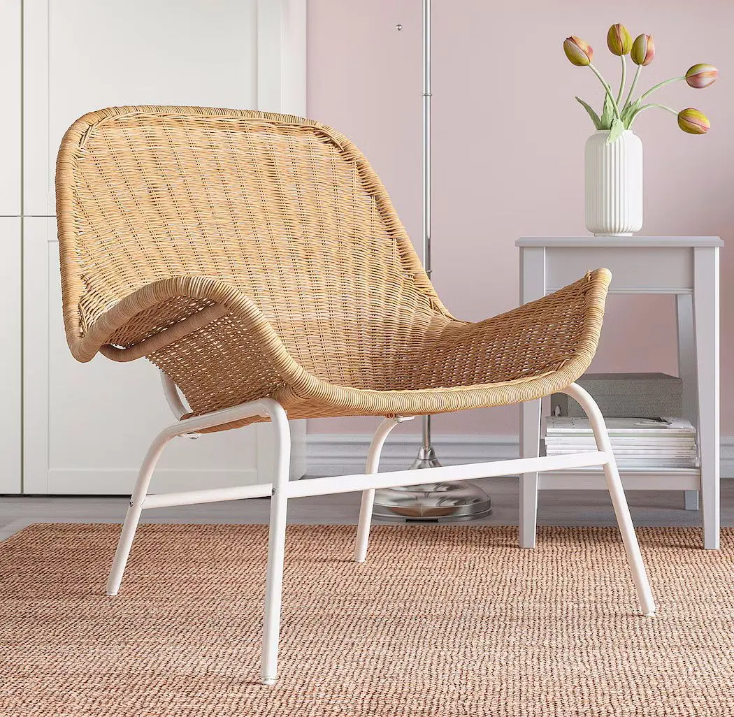 Fotoliu Ikea Fryksas ratan (Natural/Alb)