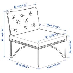 Fotoliu Ikea Jutholmen/Kuddarna 65x73x83 (Gri inchis/Gri deschis-bej) Thumb