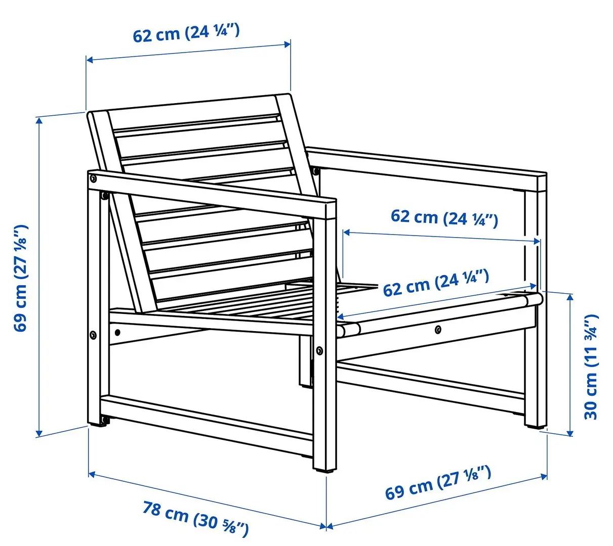 Fotoliu Ikea Nammaro 78x69x69 (Maro Deschis Vopsit)