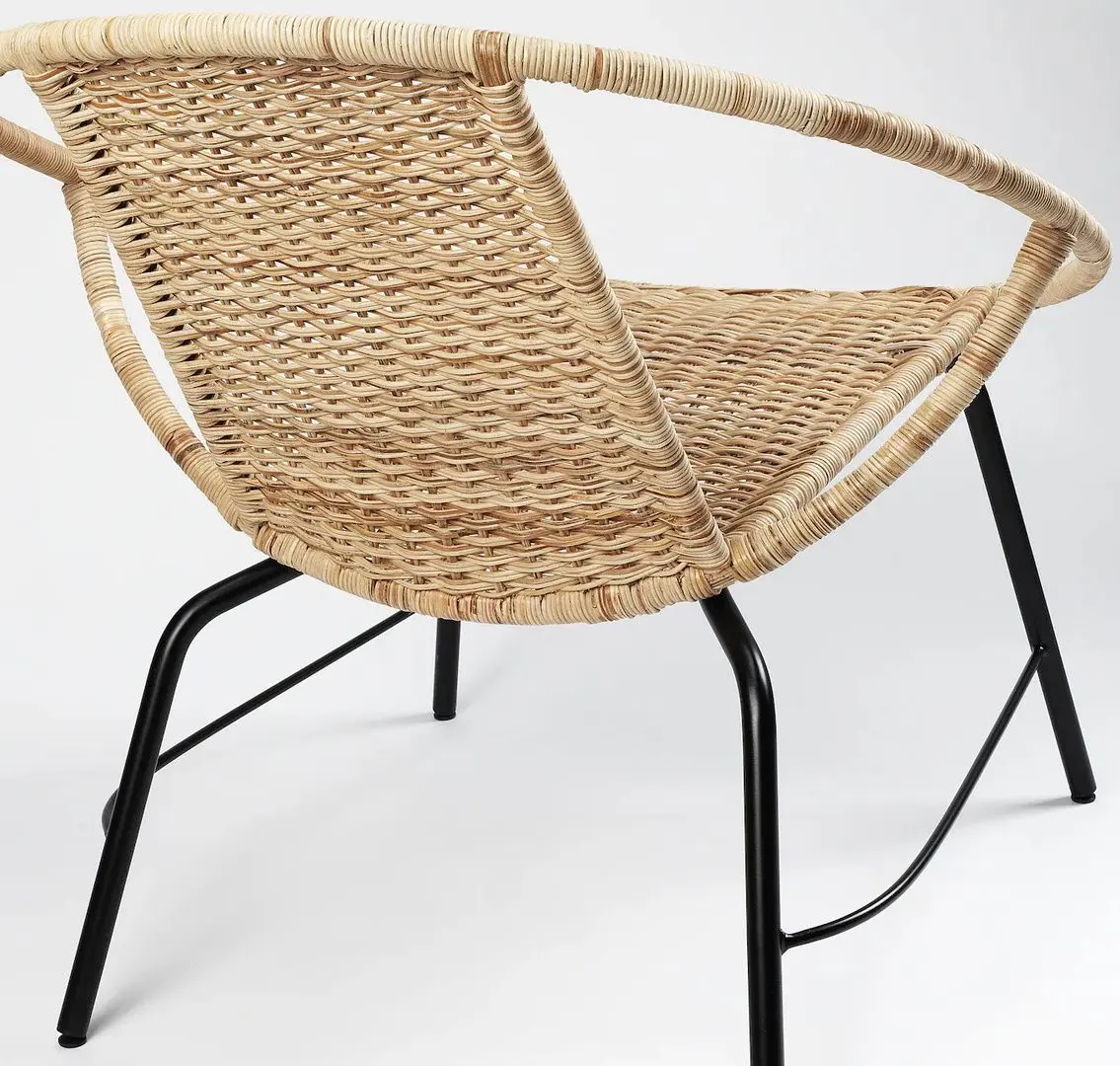 Fotoliu Ikea Orreslatt ratan (Natural/Negru)