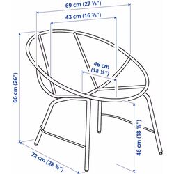 Fotoliu Ikea Orreslatt ratan (Natural/Negru) Thumb