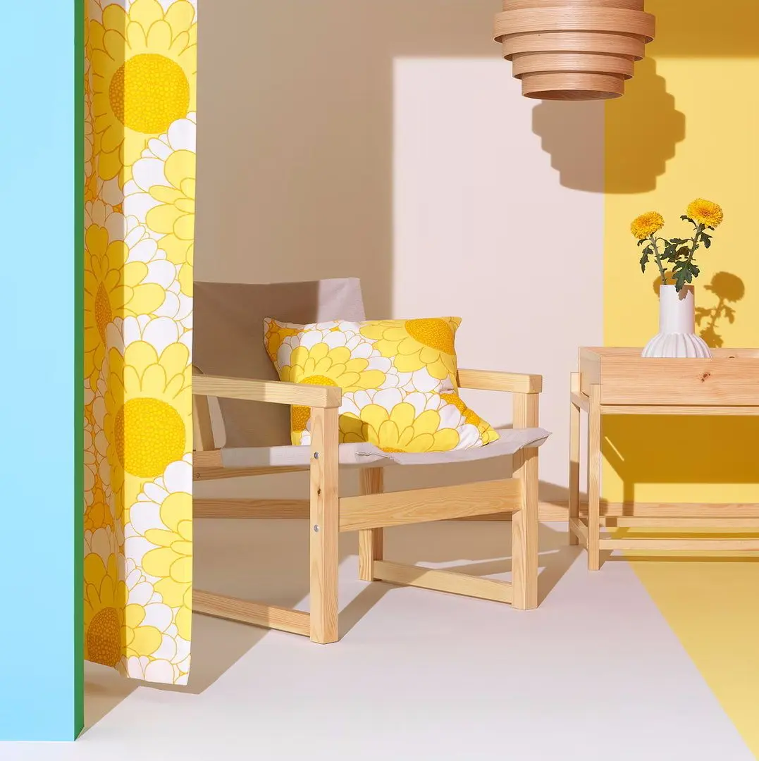 Кресло Ikea Sjalso (Сосна/Бежевый)