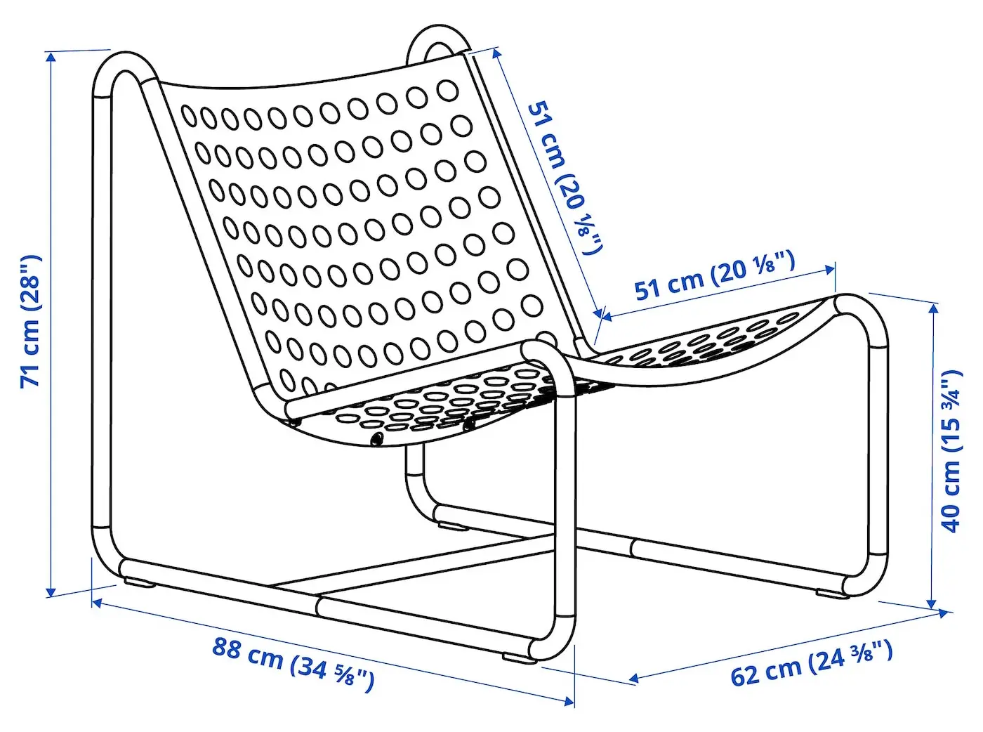 Fotoliu Ikea Skogson (Gri)