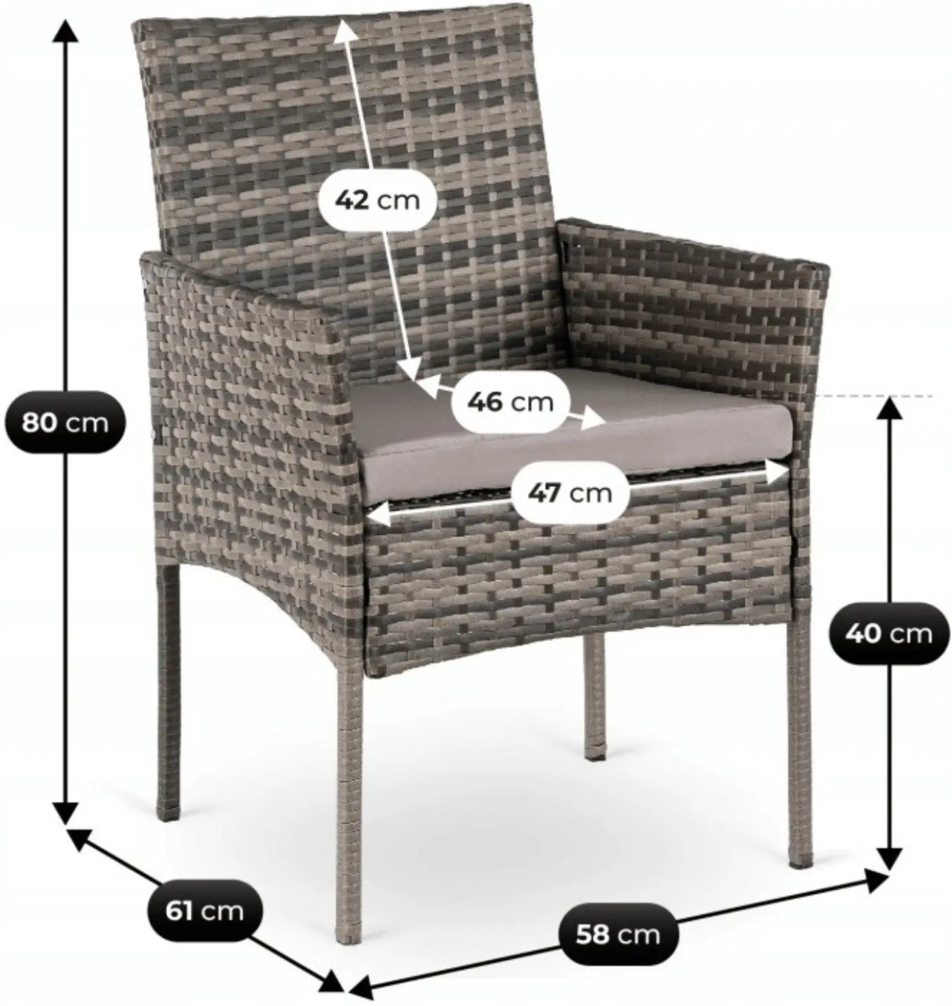 Комплект садовых кресел Mebel Elite Corto (Grey) - 8