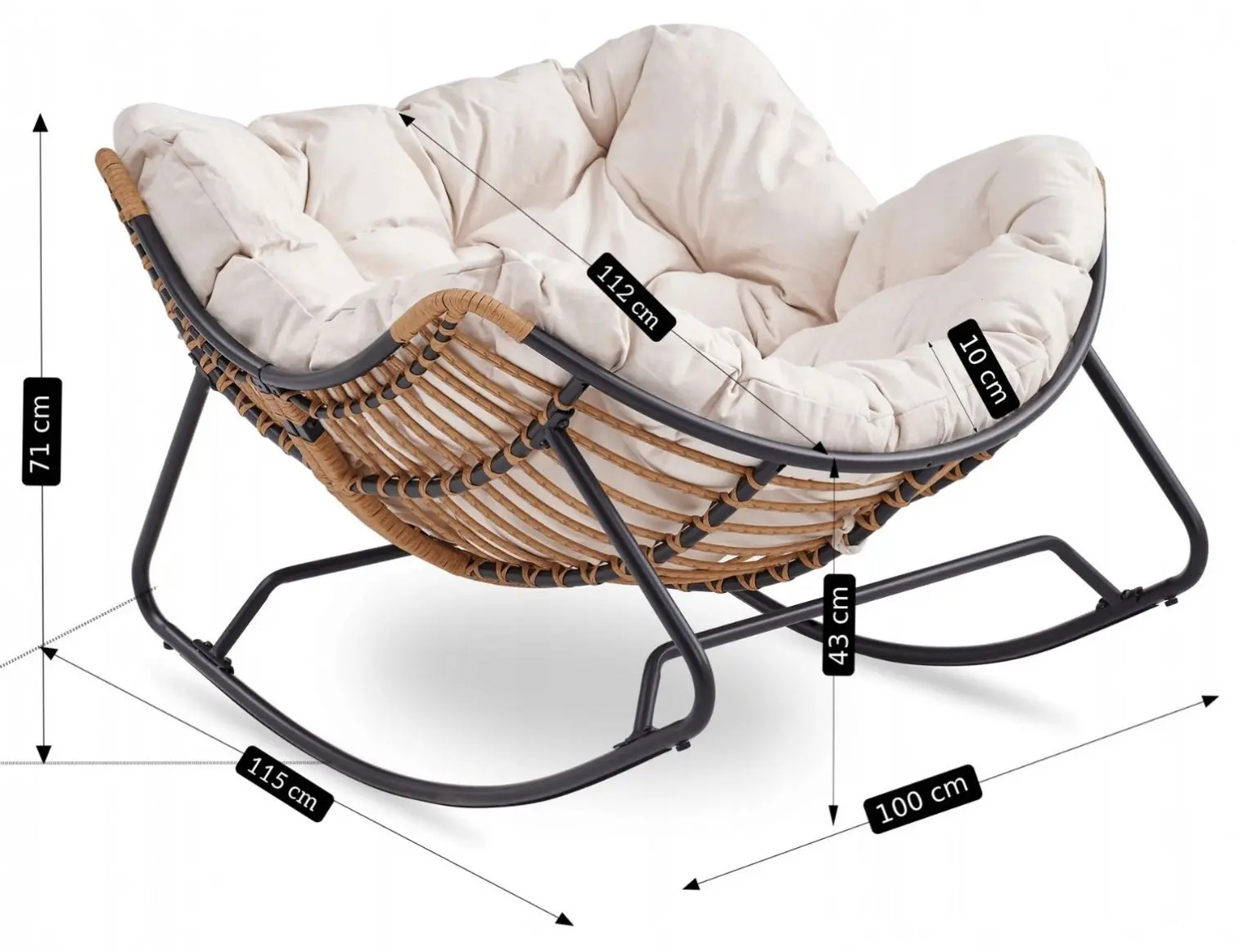 Fotoliu balansoar Mebel Elite Elton (Beige)