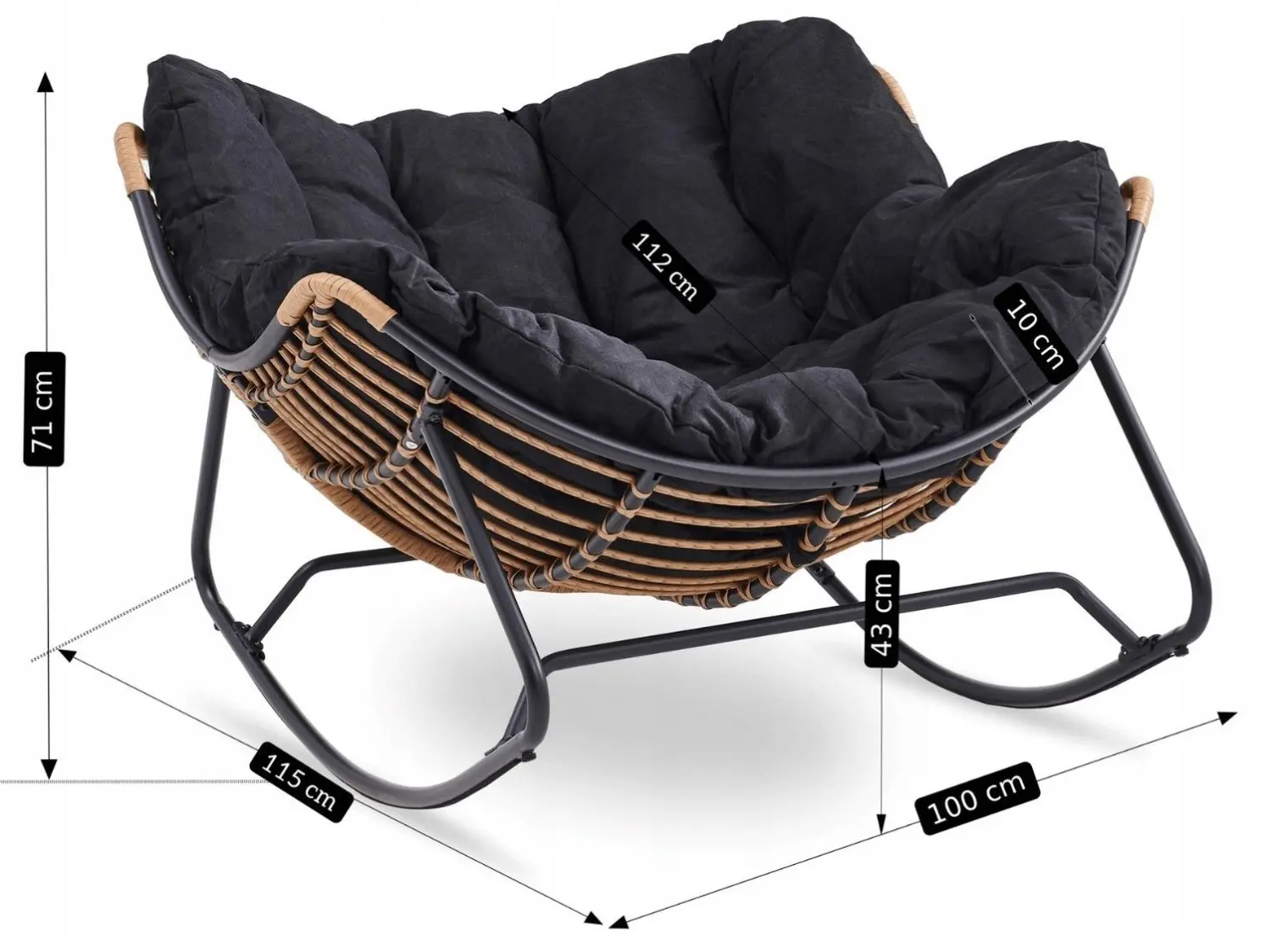 Кресло-качалка Mebel Elite Elton (Black)