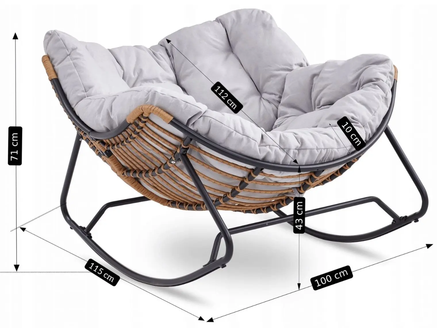 Fotoliu balansoar Mebel Elite Elton (Grey)