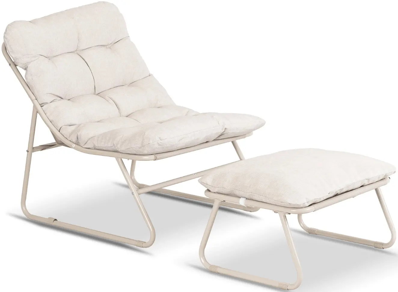 Fotoliu cu suport pentru picioare Mebel Elite Kalista (Beige) - 2