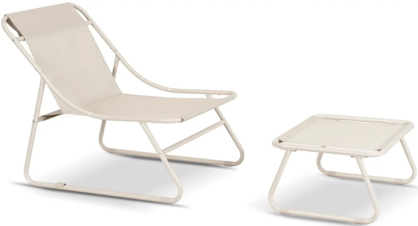Fotoliu cu suport pentru picioare Mebel Elite Kalista (Beige) - 3