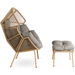 Fotoliu cu suport pentru picioare Mebel Elite Portland (Natural/Grey) Thumb