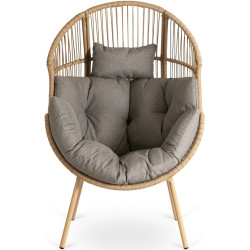Fotoliu cu suport pentru picioare Mebel Elite Portland (Natural/Grey) Thumb